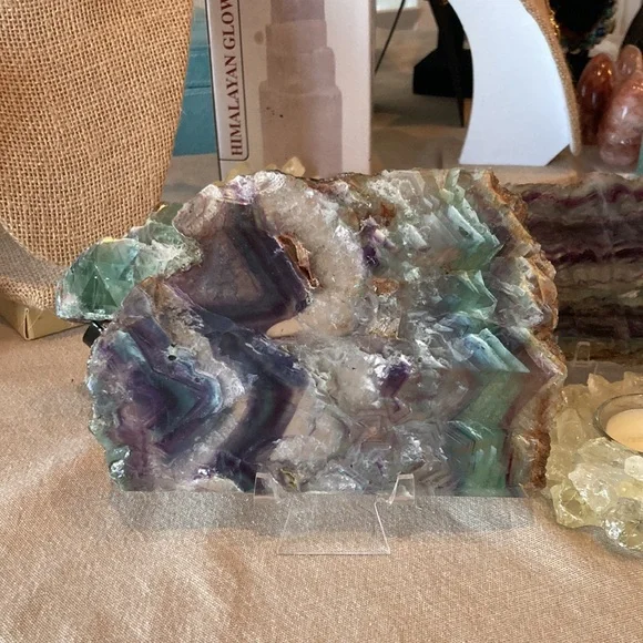 Natural Fluorite Crystal Display